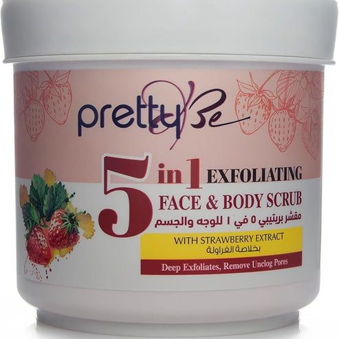 5 in 1 Exfoliating Face & Body Scrub With Strawberry Extracts