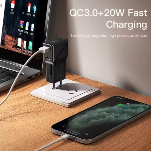 Multi Plug Outlet USB Travel Charger